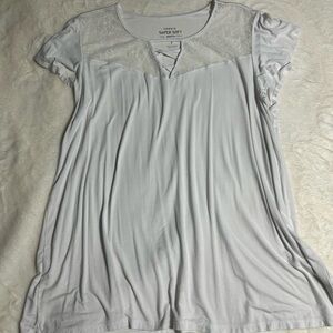 torrid White Lace Yoke Short Sleeve Tee